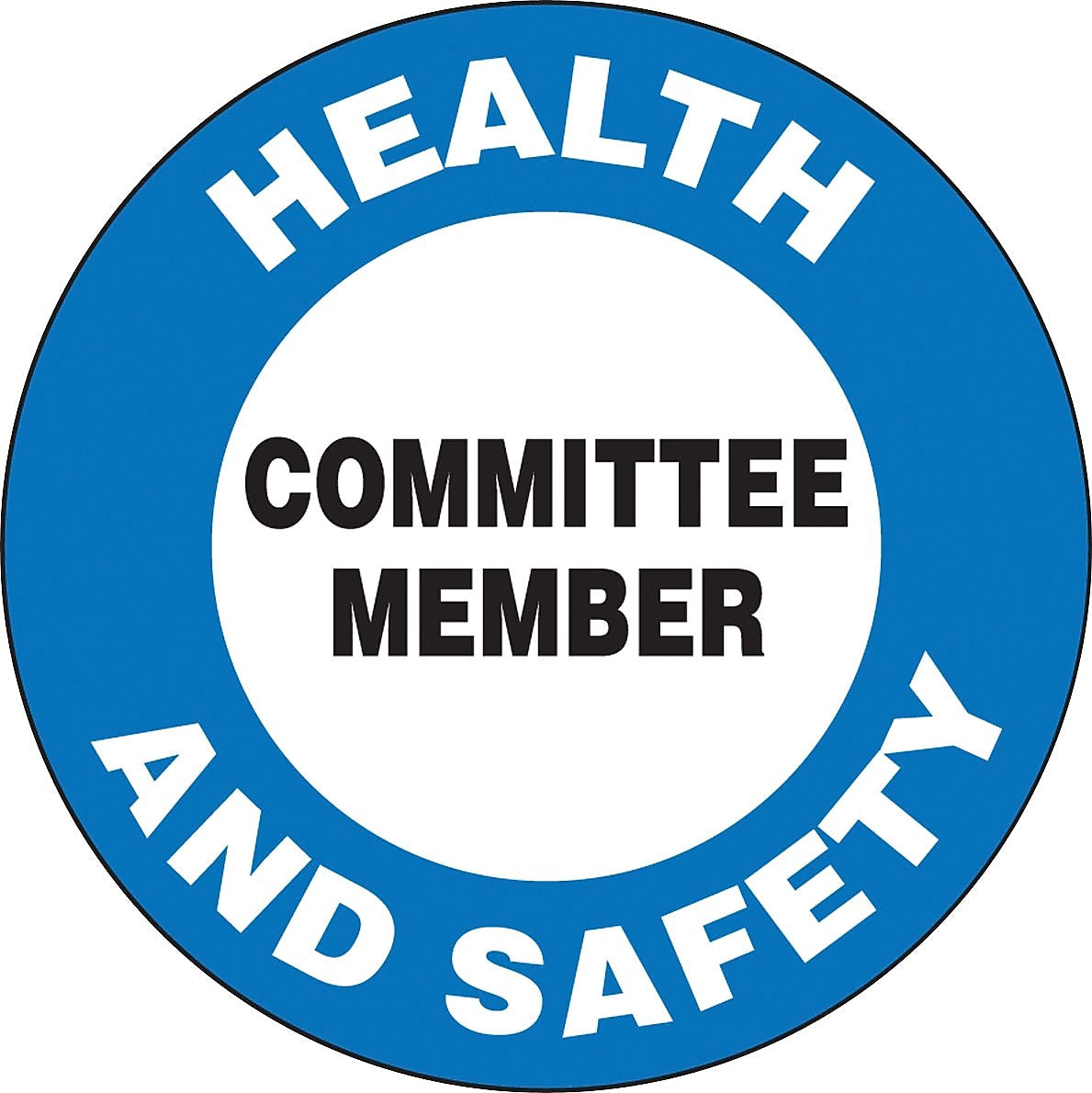 Accuform Hard Hat/Helmet Decal, HEALTH AND SAFETY COMMITTEE MEMBER, 2 1/4", Adhesive Vinyl, 10/Pack (LHTL131)
