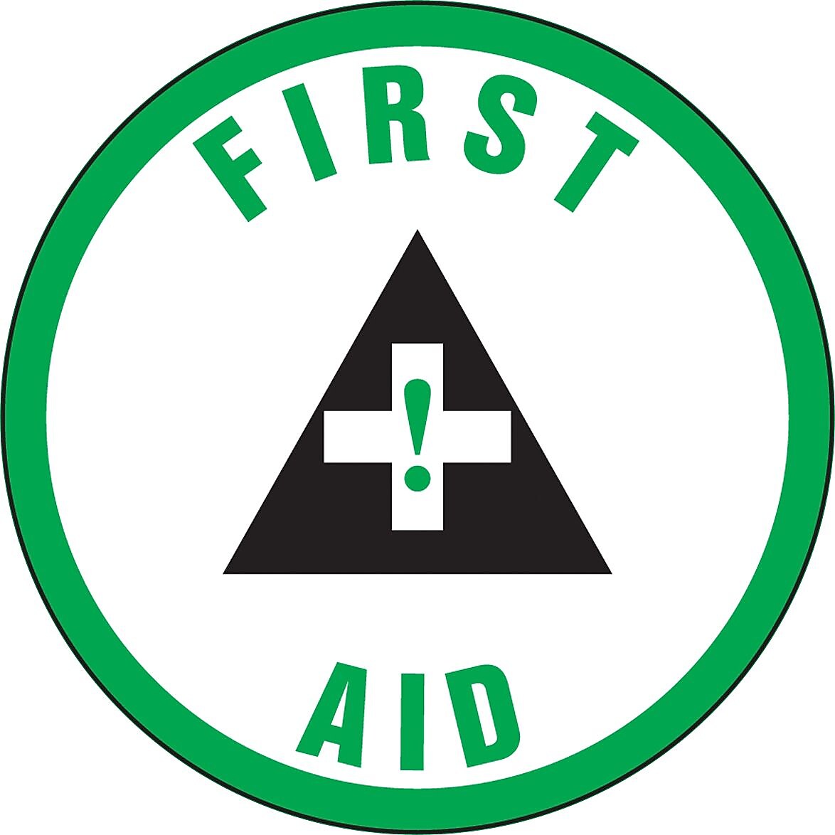 Accuform Hard Hat/Helmet Decal, FIRST AID, 2 1/4", Adhesive Vinyl, 10/Pack (LHTL316)