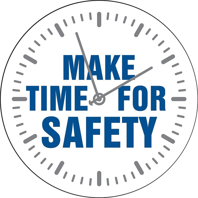 Accuform Hard Hat/Helmet Decal, MAKE TIME FOR SAFETY, 2 1/4", Adhesive Vinyl, 10/Pack (LHTL136)