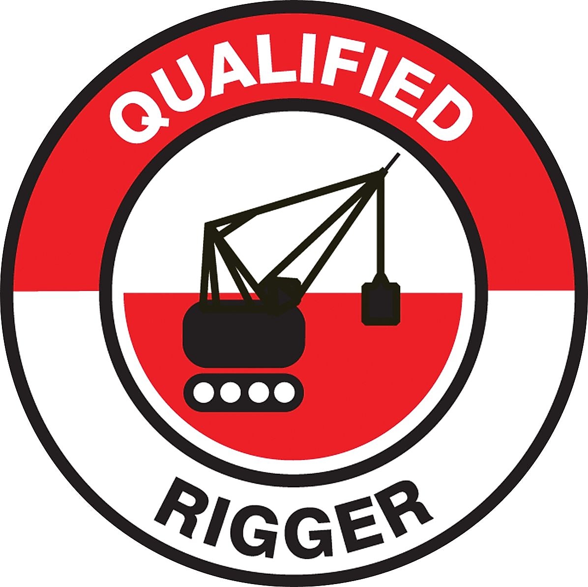 Accuform Hard Hat/Helmet Decal, QUALIFIED RIGGER, 2¼", Adhesive Vinyl, 10/Pack (LHTL347)