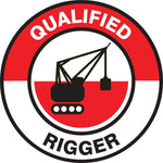 Accuform Hard Hat/Helmet Decal, QUALIFIED RIGGER, 2¼", Adhesive Vinyl, 10/Pack (LHTL347)