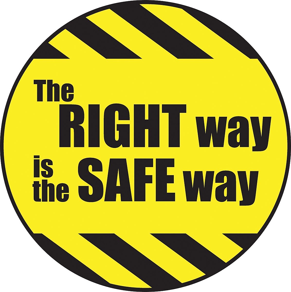 Accuform Hard Hat/Helmet Decal, THE RIGHT WAY IS THE SAFE WAY, 2¼", Adhesive Vinyl, 10/Pack (LHTL192)