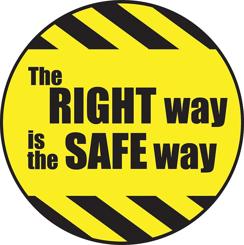 Accuform Hard Hat/Helmet Decal, THE RIGHT WAY IS THE SAFE WAY, 2¼", Adhesive Vinyl, 10/Pack (LHTL192)