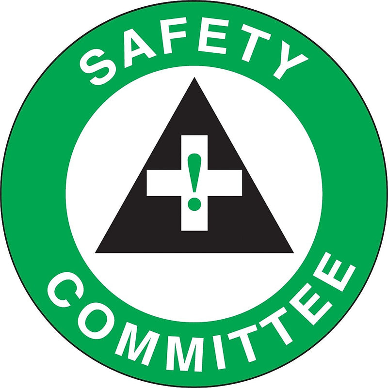 Accuform Hard Hat/Helmet Decal, SAFETY COMMITTEE, 2 1/4", Adhesive Vinyl, 10/Pack (LHTL354)