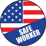 Accuform Hard Hat/Helmet Decal, SAFE WORKER, 2 1/4", Adhesive Vinyl, 10/Pack (LHTL154)