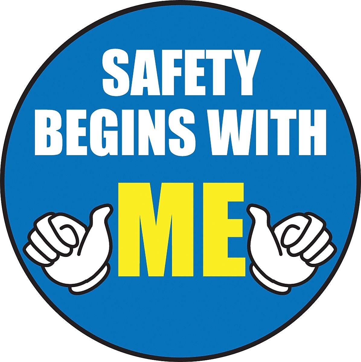 Accuform Hard Hat/Helmet Decal, SAFETY BEGINS WITH ME, 2 1/4", Adhesive Vinyl, 10/Pack (LHTL152)