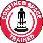 Accuform Hard Hat/Helmet Decal, CONFINED SPACE TRAINED, 2 1/4", Adhesive Vinyl, 10/Pack (LHTL114)
