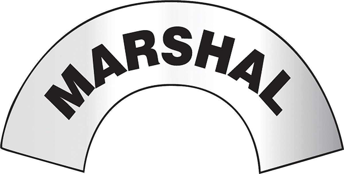 ACCUFORM SIGNS® Emergency Response Reflective Helmet Sticker, MARSHAL, 3" x 6-7/8", Adhesive Vinyl