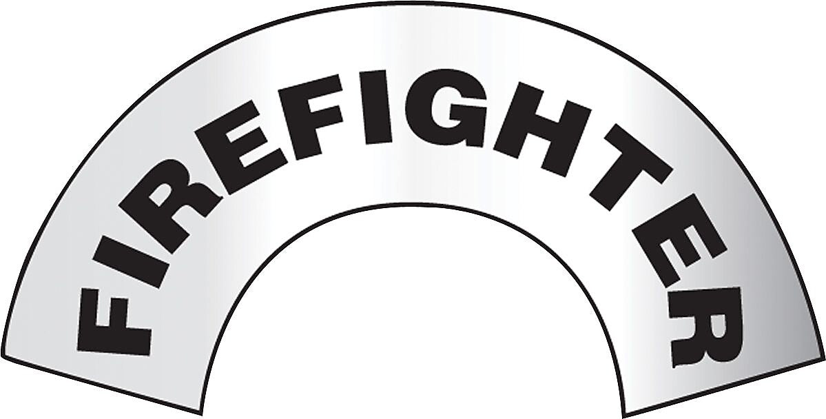 Accuform Emergency Response Reflective Helmet Sticker, FIREFIGHTER, 3"x6-7/8", Adhesive Vinyl (MRBWRV06RFV)