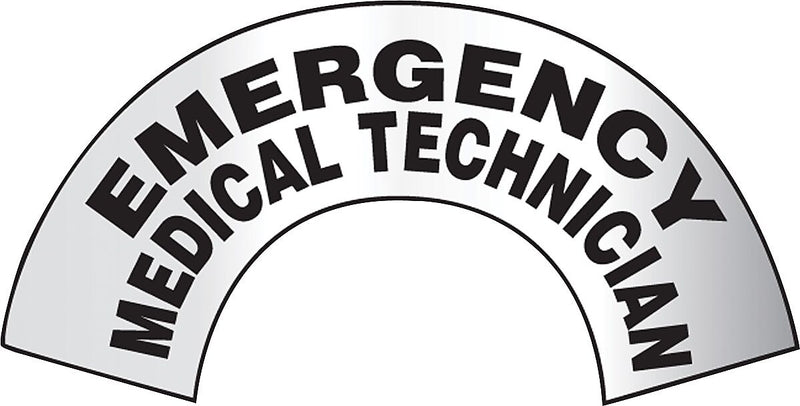 Accuform ER Reflective Helmet Sticker; EMERGENCY MEDICAL TECHNICIAN, 3"x6-7/8" Adhesive Vinyl (MRBWRV05RFV)