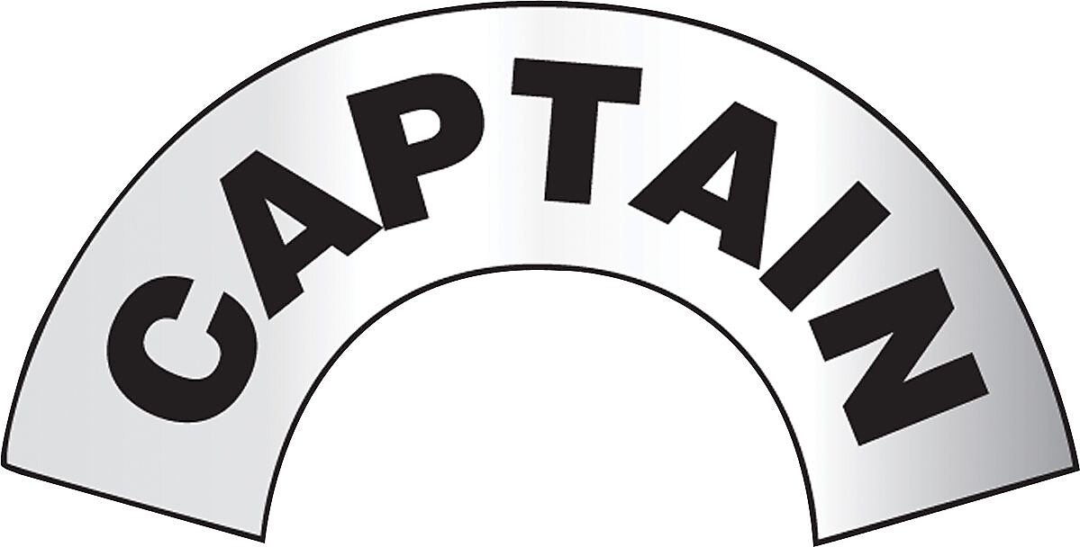 Accuform Emergency Response Reflective Helmet Sticker, CAPTAIN, 3" x 6-7/8", Adhesive Vinyl (MRBWRV03RFV)