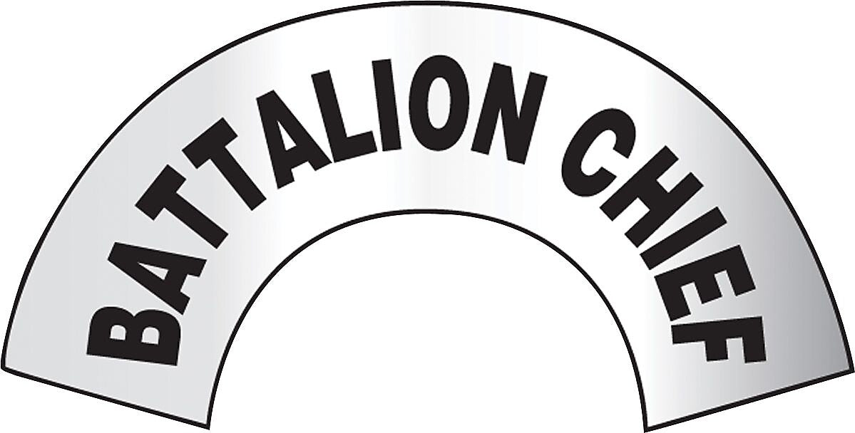 Accuform ER Reflective Helmet Sticker, BATTALION CHIEF, 3"x6-7/8", Adhesive Vinyl (MRBWRV02RFV)