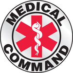 ACCUFORM SIGNS® Emergency Response Reflective Helmet Sticker, MEDICAL COMMAND, 2¼", Adhesive Vinyl