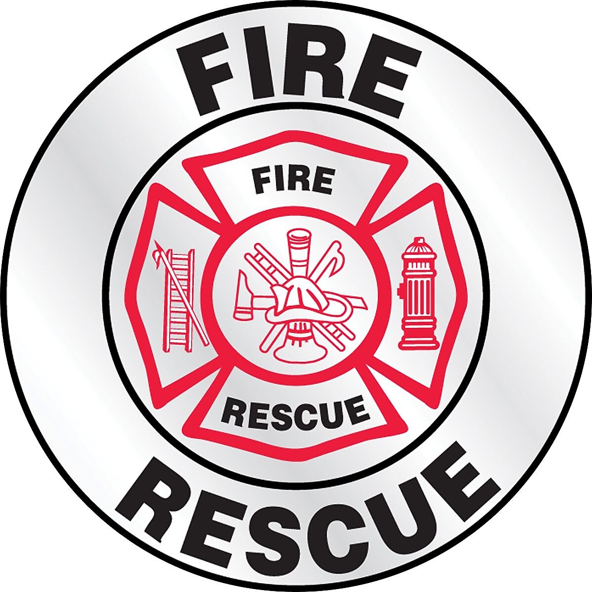 Accuform Emergency Response Reflective Helmet Sticker, FIRE RESCUE, 2¼", Adhesive Vinyl (LHTL611)