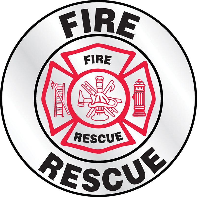Accuform Emergency Response Reflective Helmet Sticker, FIRE RESCUE, 2¼", Adhesive Vinyl (LHTL611)