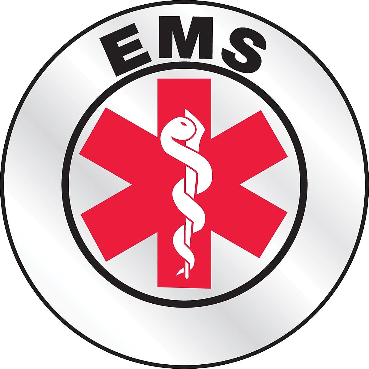 Accuform Emergency Response Reflective Helmet Sticker, EMS, 2¼", Reflective Adhesive Vinyl (LHTL616)