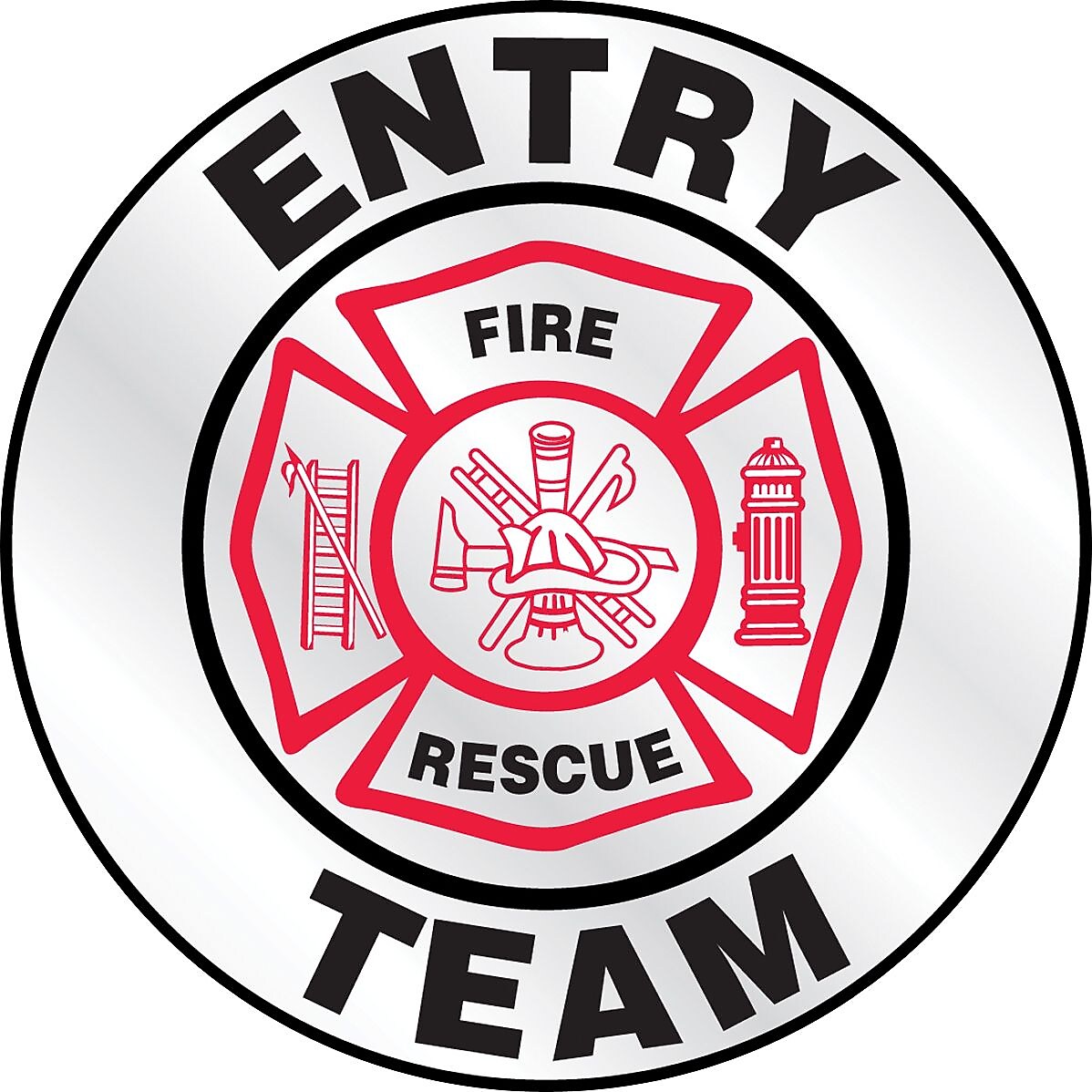 Accuform Emergency Response Reflective Helmet Sticker, ENTRY TEAM, 2¼", Adhesive Vinyl (LHTL620)