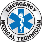 Accuform ER Reflective Helmet Sticker, EMERGENCY MEDICAL TECHNICIAN, 2¼", Adhesive Vinyl (LHTL608)