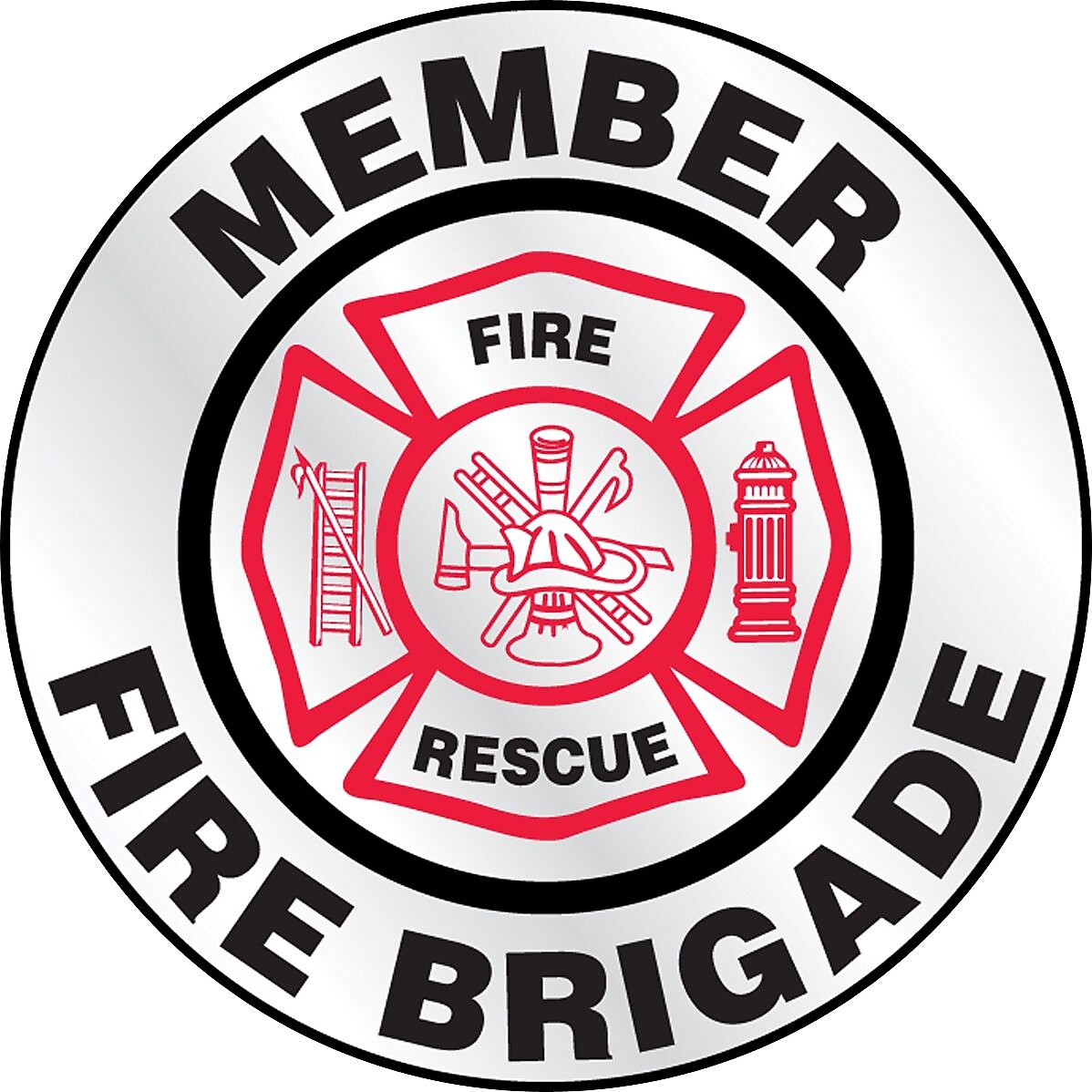 Accuform ER Reflective Helmet Sticker, MEMBER FIRE BRIGADE, 2¼", Adhesive Vinyl (LHTL605)
