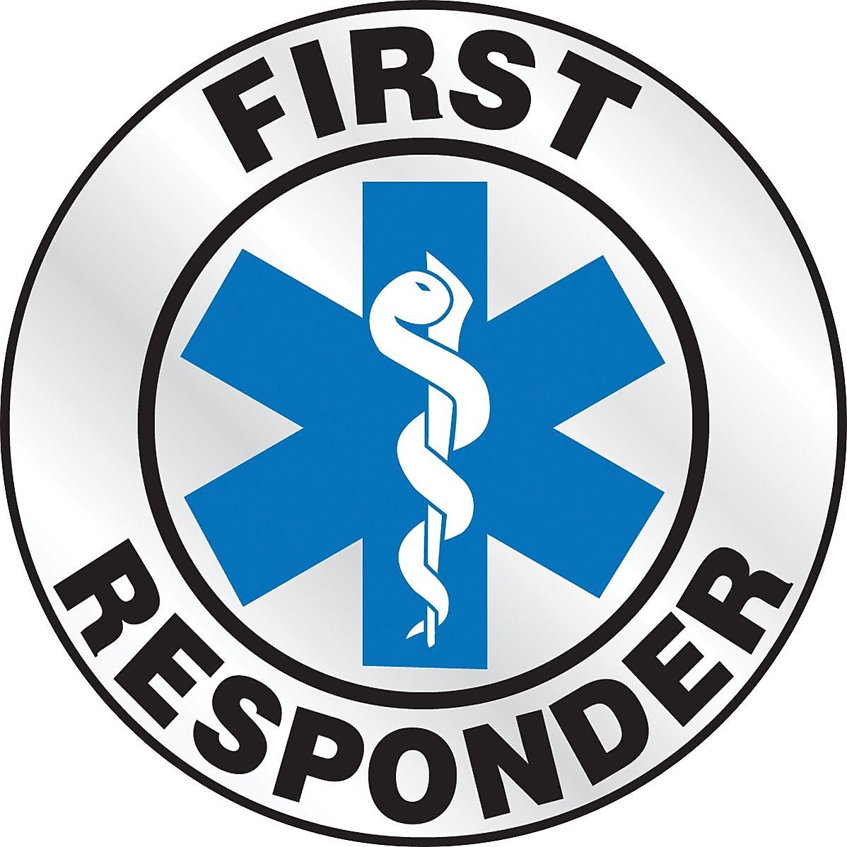 Accuform Emergency Response Reflective Helmet Sticker, FIRST RESPONDER, 2 1/4", Adhesive Vinyl (LHTL638)