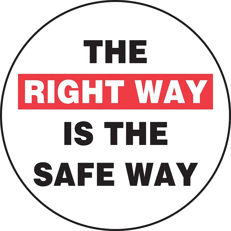 Accuform Hard Hat/Helmet Decal, THE RIGHT WAY IS THE SAFE WAY, 2 1/4", Adhesive Vinyl, 10/Pack (LHTL189)