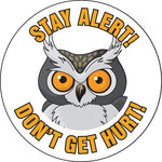 Accuform Hard Hat/Helmet Decal, STAY ALERT! DON'T GET HURT!, 2 1/4", Adhesive Vinyl, 10/Pack (LHTL218)