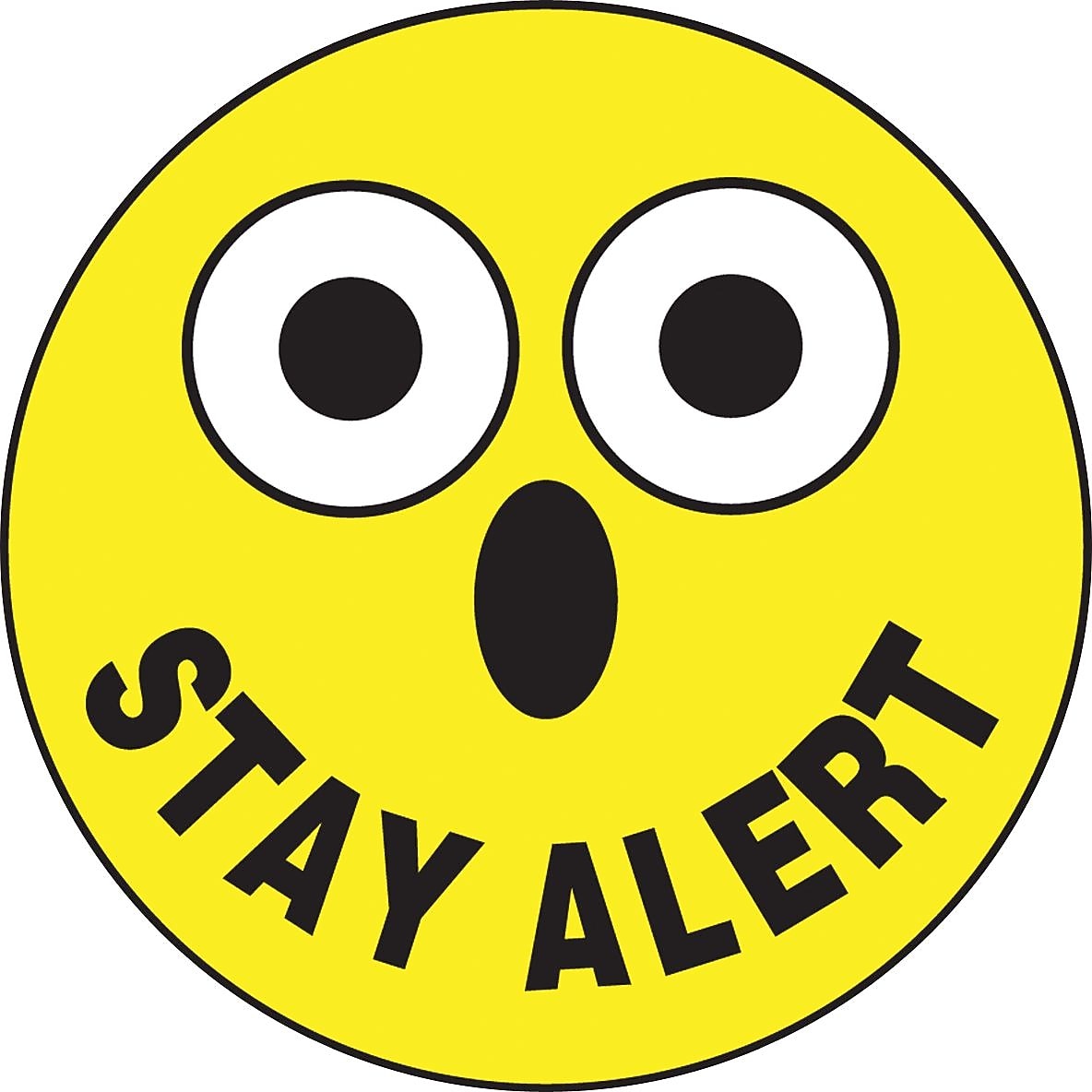 Accuform Hard Hat/Helmet Decal, STAY ALERT, 2 1/4", Adhesive Vinyl, 10/Pack (LHTL183)