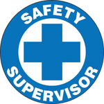 Accuform Hard Hat/Helmet Decal, SAFETY SUPERVISOR, 2¼", Adhesive Vinyl, 10/Pack (LHTL155)