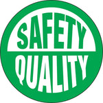 Accuform Hard Hat/Helmet Decal, SAFETY QUALITY, 2¼", Adhesive Vinyl, 10/Pack (LHTL170)