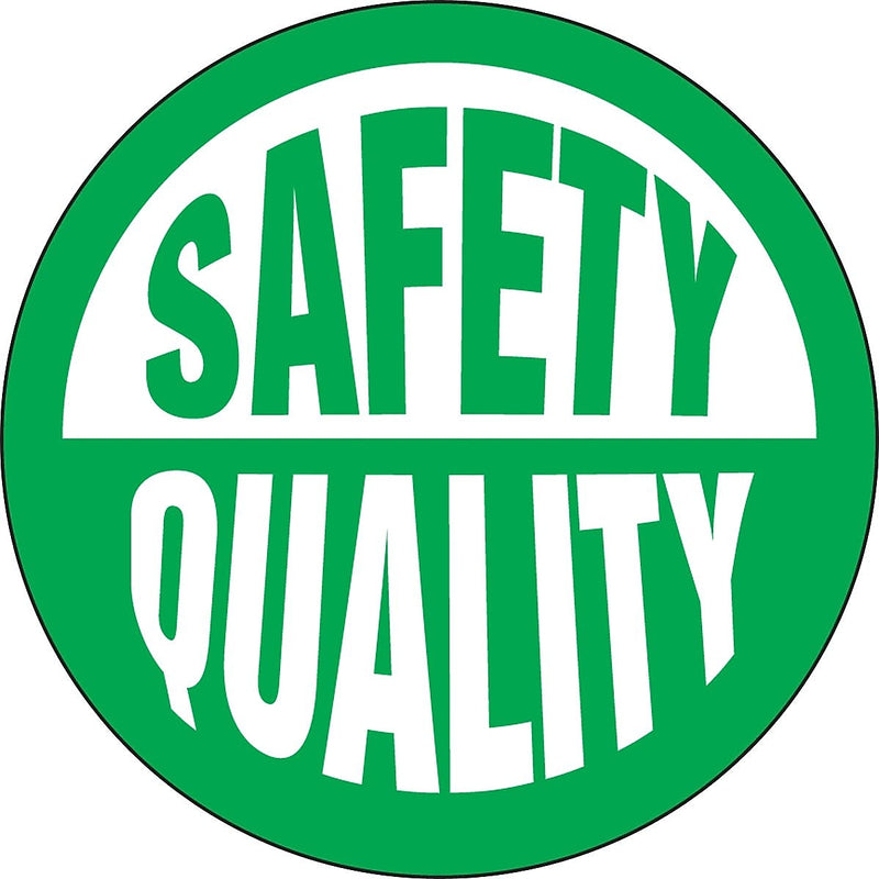 Accuform Hard Hat/Helmet Decal, SAFETY QUALITY, 2¼", Adhesive Vinyl, 10/Pack (LHTL170)