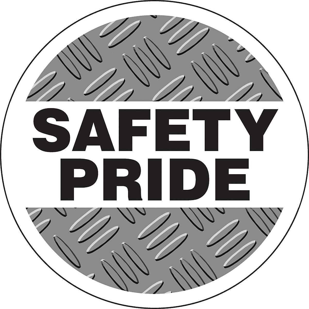 Accuform Hard Hat/Helmet Decal, SAFETY PRIDE, 2¼", Adhesive Vinyl, 10/Pack (LHTL210)