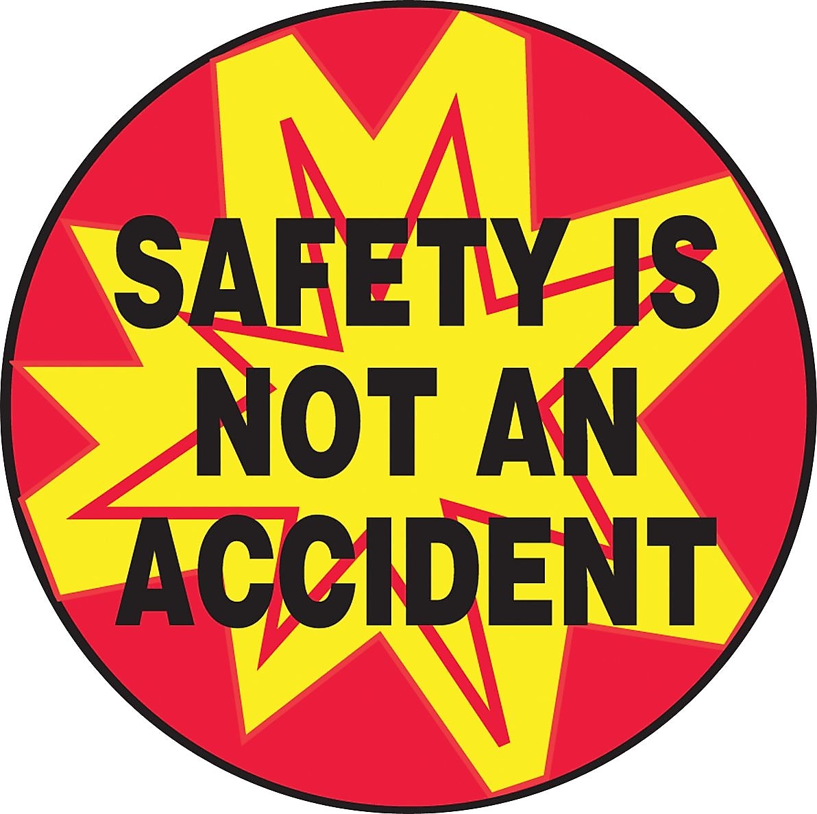 Accuform Hard Hat/Helmet Decal, SAFETY IS NOT AN ACCIDENT, 2¼", Adhesive Vinyl, 10/Pack (LHTL175)