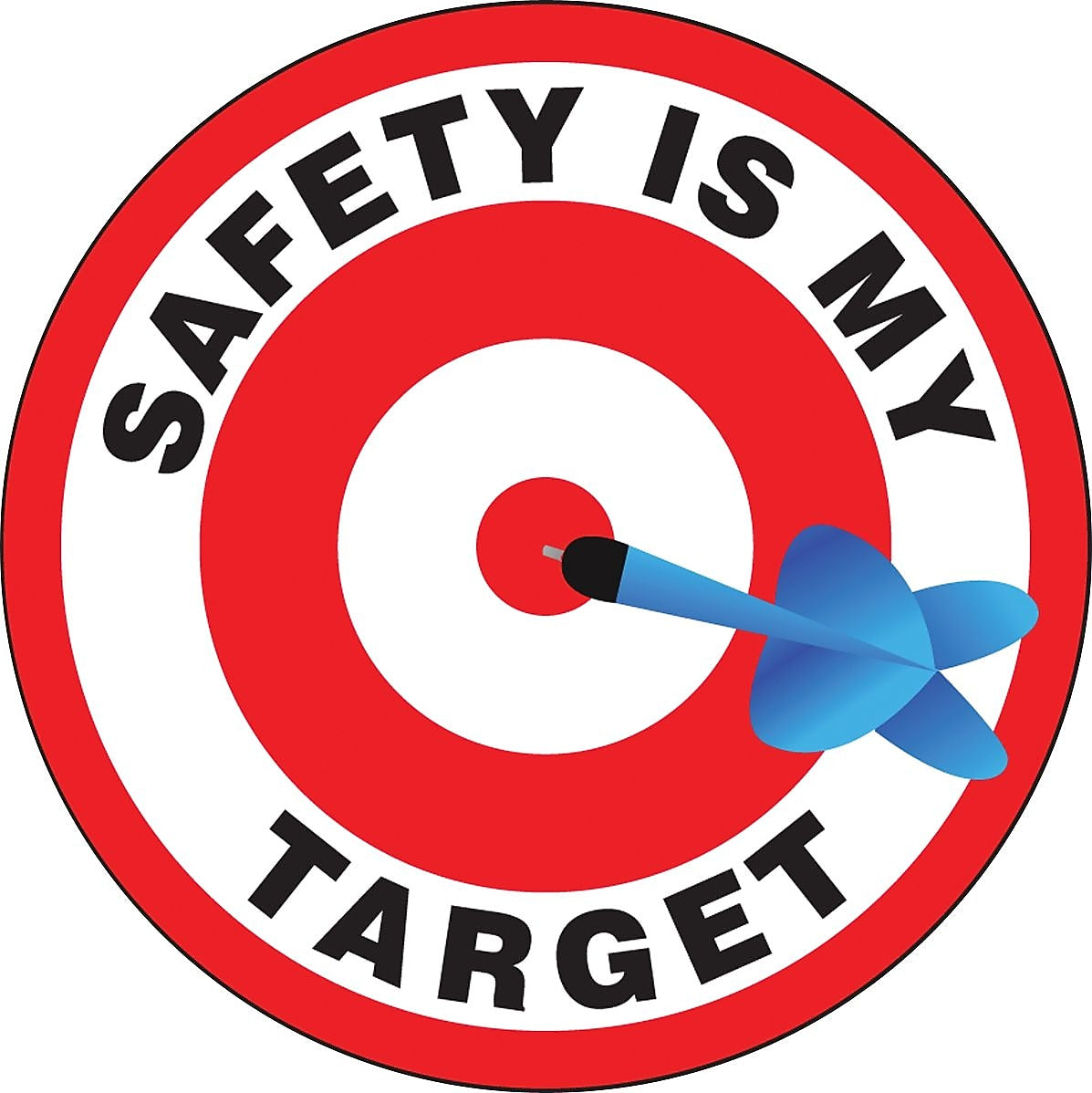 Accuform Hard Hat/Helmet Decal, SAFETY IS MY TARGET, 2 1/4", Adhesive Vinyl, 10/Pack (LHTL206)