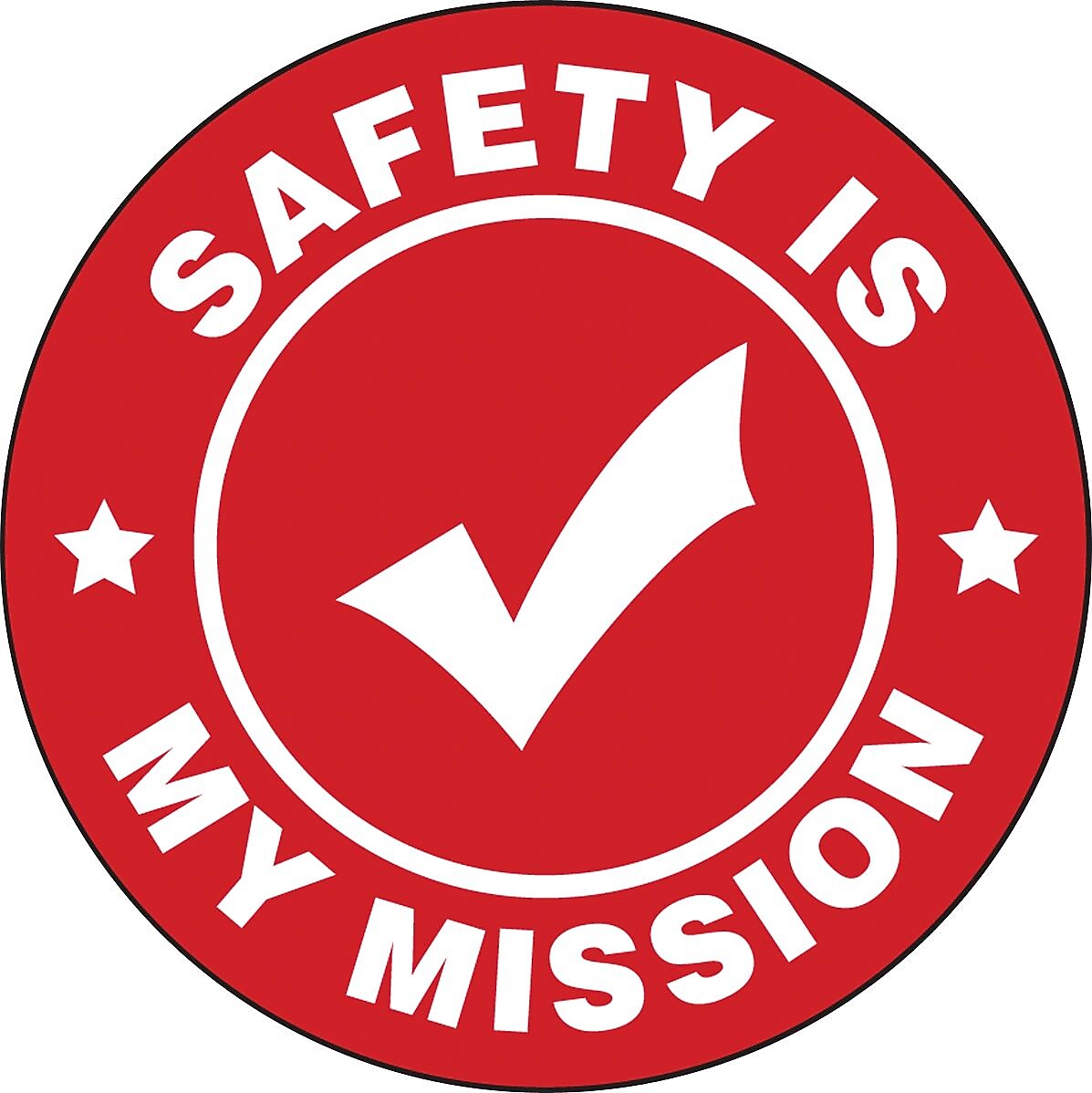 Accuform Hard Hat/Helmet Decal, SAFETY IS MY MISSION, 2 1/4", Adhesive Vinyl, 10/Pack (LHTL110)