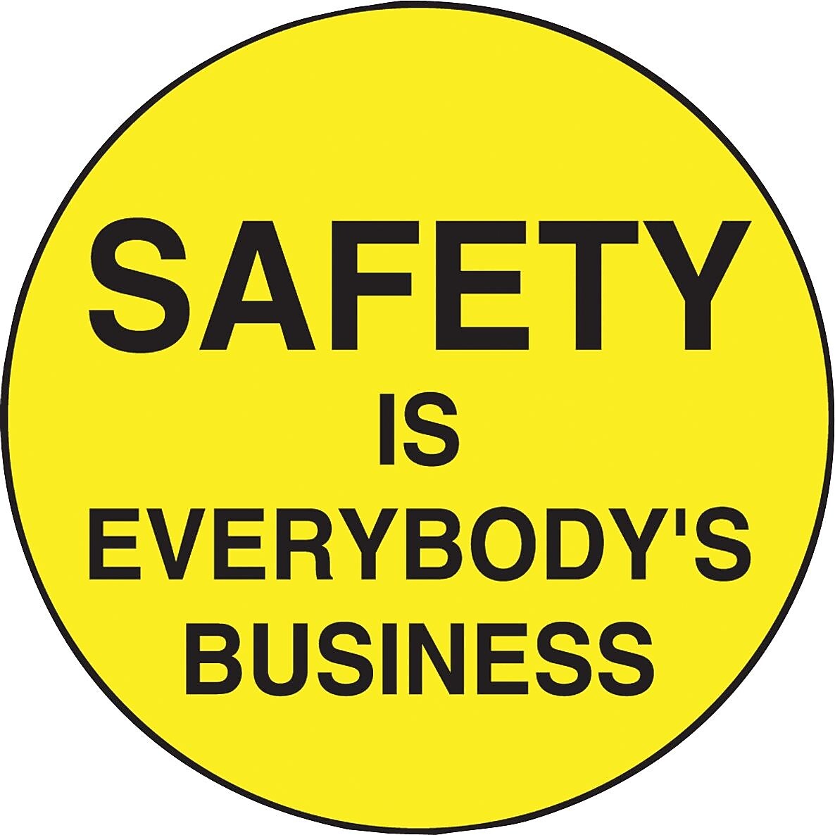Accuform Hard Hat/Helmet Decal, SAFETY IS EVERYBODY'S BUSINESS, 2 1/4", Adhesive Vinyl, 10/Pack (LHTL173)