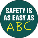 Accuform Hard Hat/Helmet Decal, SAFETY IS AS EASY AS ABC, 2¼", Adhesive Vinyl, 10/Pack (LHTL178)