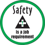Accuform Hard Hat/Helmet Decal, SAFETY IS A JOB REQUIREMENT, 2 1/4", Adhesive Vinyl, 10/Pack (LHTL320)
