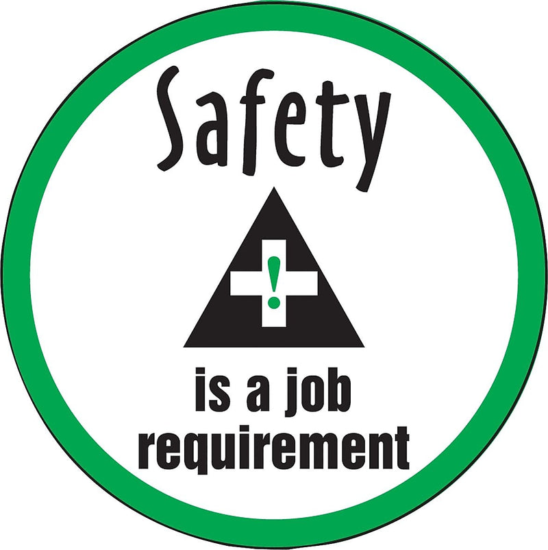 Accuform Hard Hat/Helmet Decal, SAFETY IS A JOB REQUIREMENT, 2 1/4", Adhesive Vinyl, 10/Pack (LHTL320)