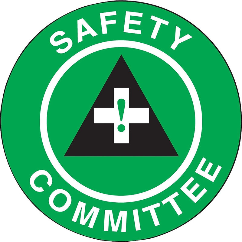 Accuform Hard Hat/Helmet Decal, SAFETY COMMITTEE, 2 1/4", Adhesive Vinyl, 10/Pack (LHTL149)