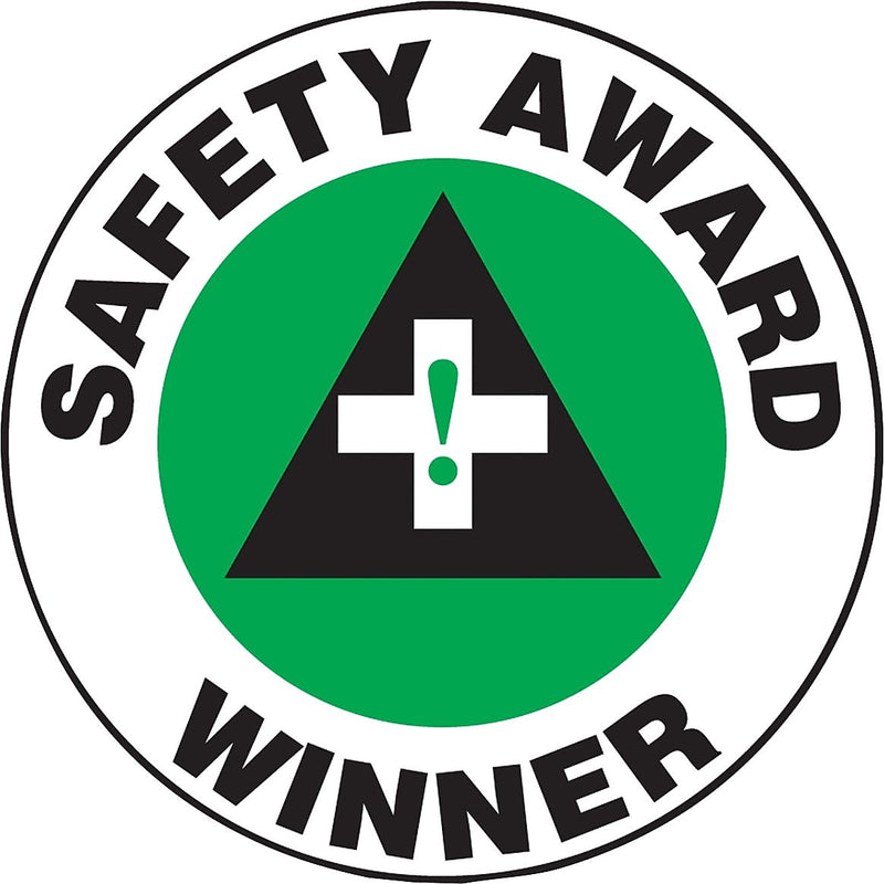 Accuform Hard Hat/Helmet Decal, SAFETY AWARD WINNER, 2 1/4", Adhesive Vinyl, 10/Pack (LHTL147)