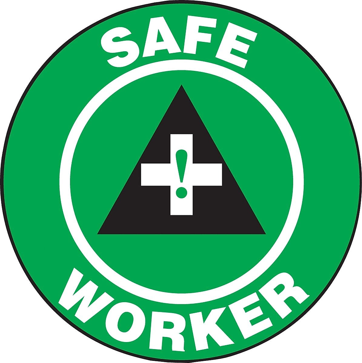 Accuform Hard Hat/Helmet Decal, SAFE WORKER, 2¼", Adhesive Vinyl, 10/Pack (LHTL157)