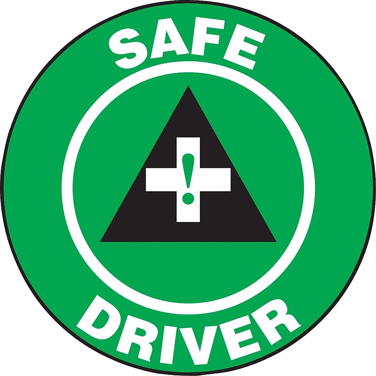 Accuform Hard Hat/Helmet Decal, SAFE DRIVER, 2¼", Adhesive Vinyl, 10/Pack (LHTL145)