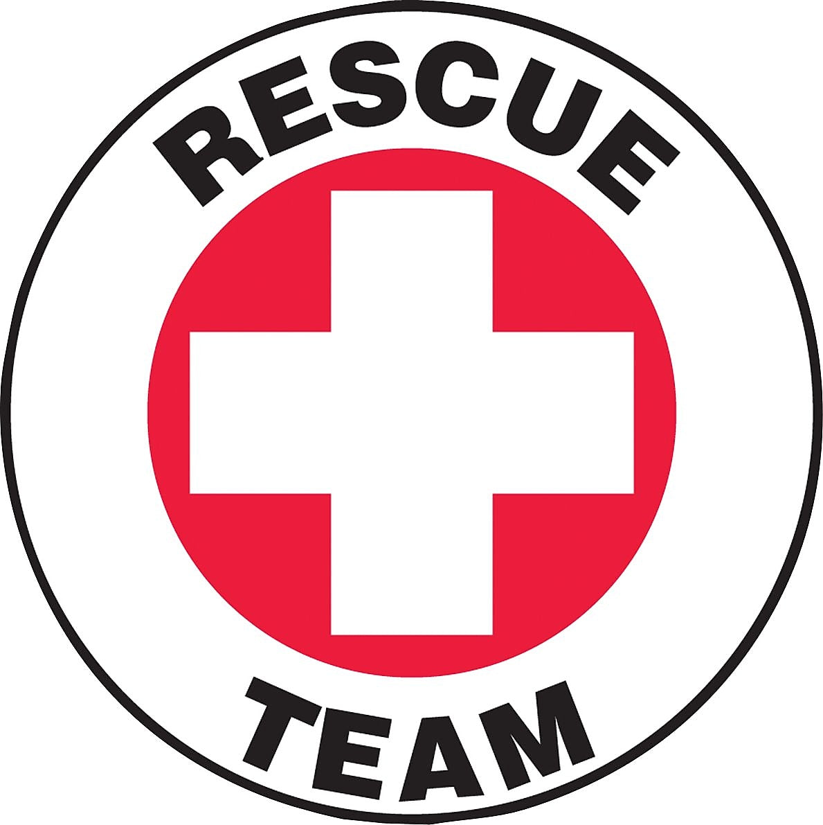 Accuform Hard Hat/Helmet Decal, RESCUE TEAM, 2¼", Adhesive Vinyl, 10/Pack (LHTL159)