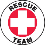 Accuform Hard Hat/Helmet Decal, RESCUE TEAM, 2¼", Adhesive Vinyl, 10/Pack (LHTL159)