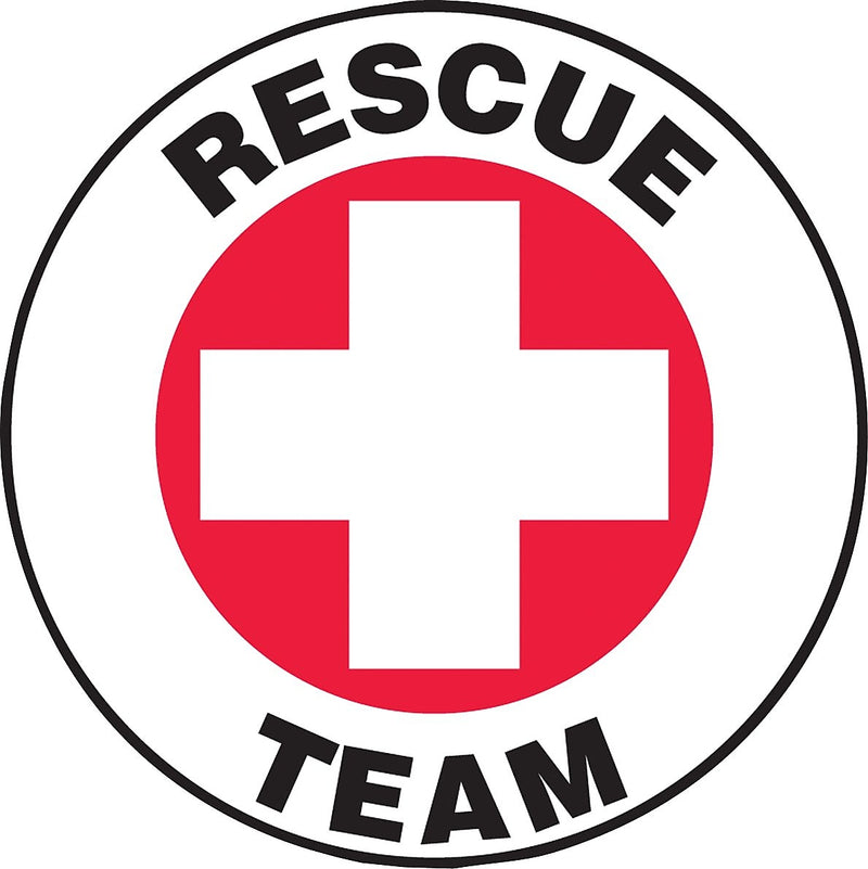 Accuform Hard Hat/Helmet Decal, RESCUE TEAM, 2¼", Adhesive Vinyl, 10/Pack (LHTL159)