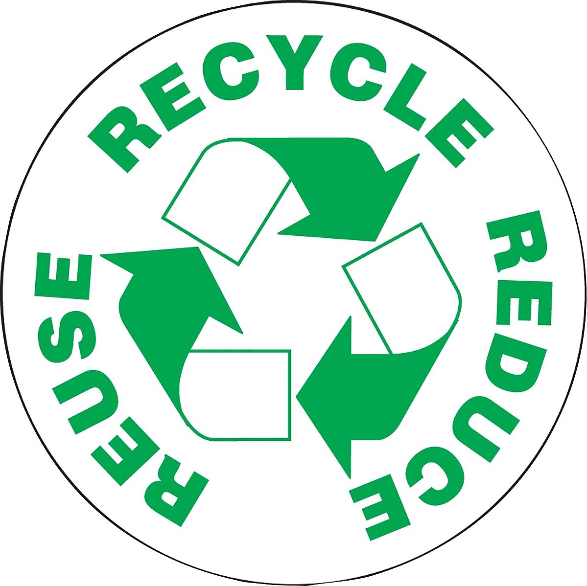 Accuform Hard Hat/Helmet Decal, REUSE RECYCLE REDUCE, 2 1/4", Adhesive Vinyl, 10/Pack (LHTL166)
