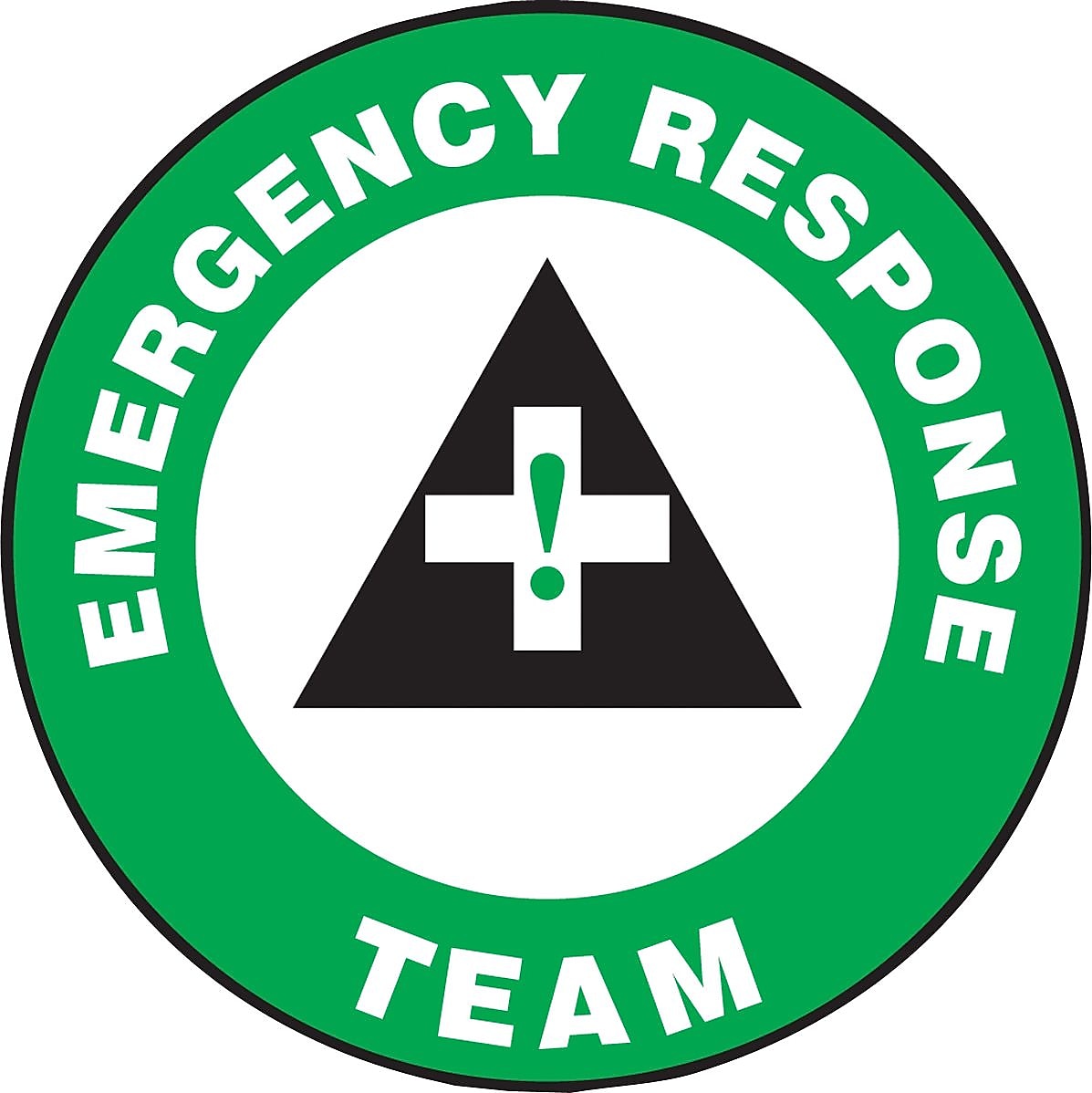 Accuform Hard Hat/Helmet Decal, EMERGENCY RESPONSE TEAM, 2 1/4", Adhesive Vinyl, 10/Pack (LHTL124)