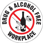 Accuform Hard Hat/Helmet Decal, DRUG & ALCOHOL FREE WORKPLACE, 2 1/4", Adhesive Vinyl, 10/Pack (LHTL120)