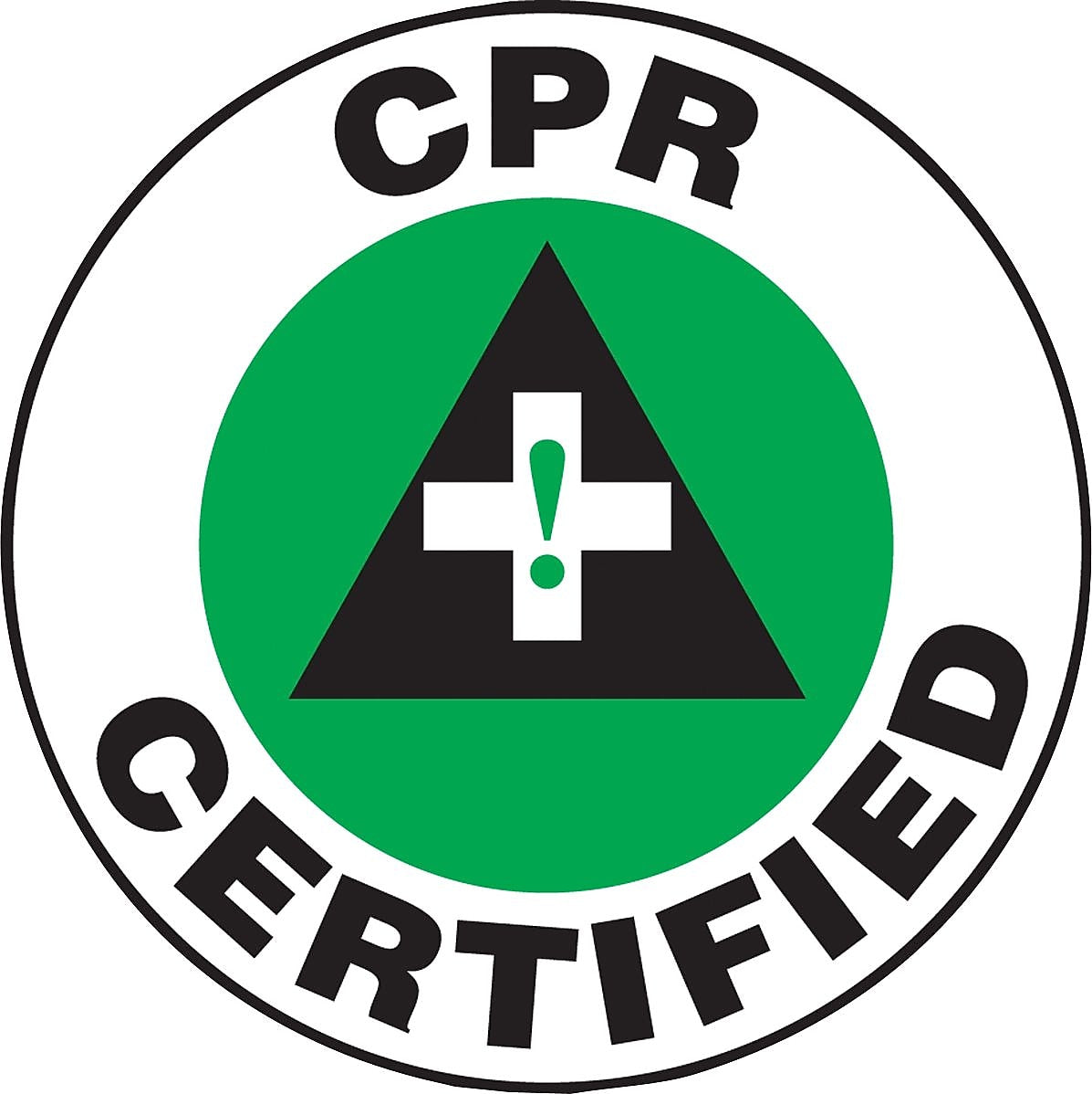 Accuform Hard Hat/Helmet Decal, CPR CERTIFIED, 2¼", Adhesive Vinyl, 10/Pack (LHTL115)