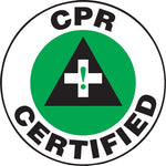 Accuform Hard Hat/Helmet Decal, CPR CERTIFIED, 2¼", Adhesive Vinyl, 10/Pack (LHTL115)